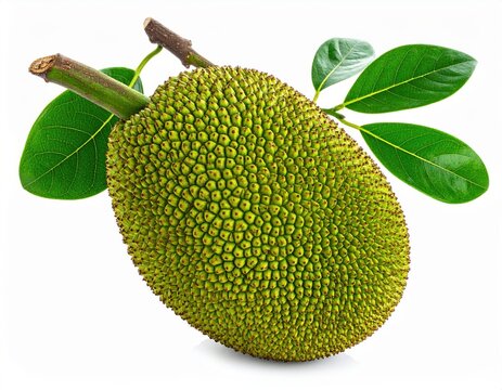 Fresh Green Mango Fruit with Leaves Isolated on White Background, Tropical Healthy Food from Nature, Organic Agriculture and Fresh Ripe Fruit Concept