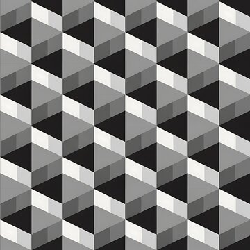 Abstract Gray Geometric Cube Pattern Repeating Across Seamless Background