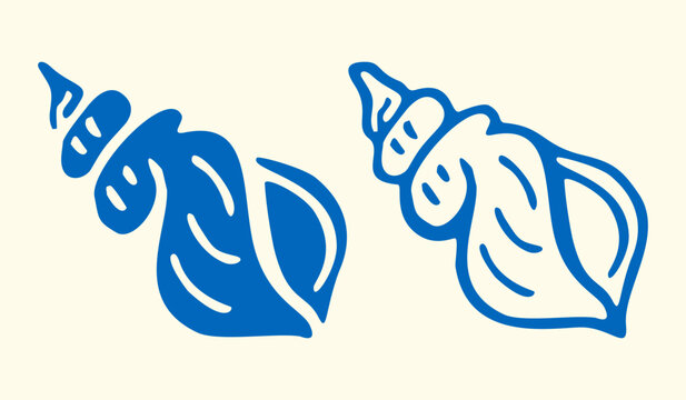 Seashell sea shell conch line art vector illustration