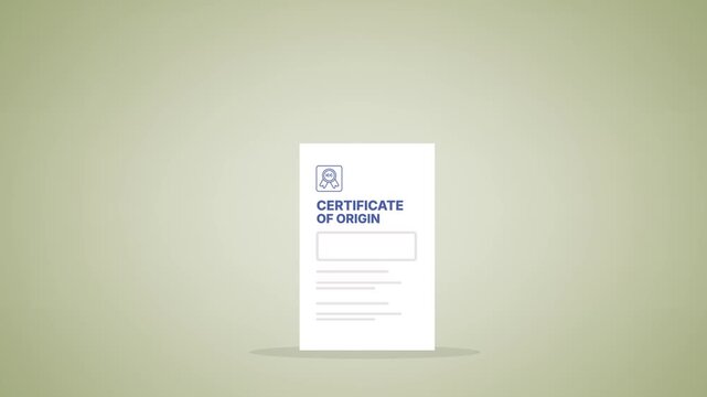 Certificate of Origin Trade Document