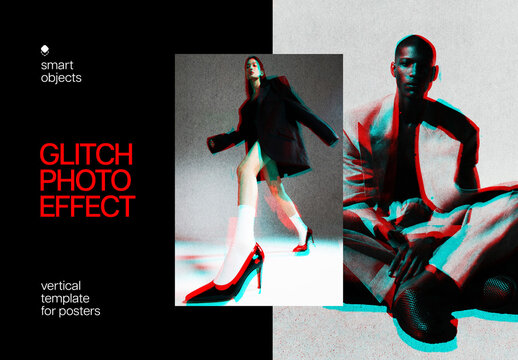 Glitch Photo Effect For Poster And Print Design