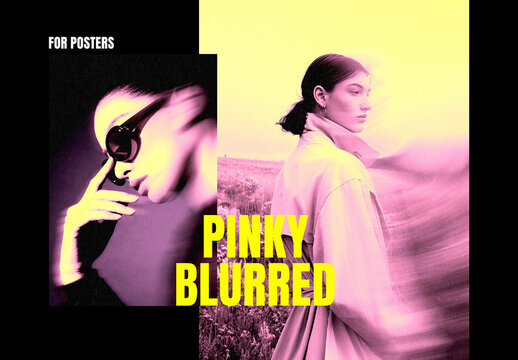 Pinky Blurred Photo Effect For Poster And Print Design