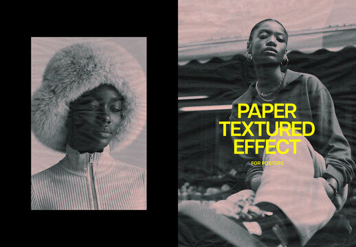 Paper Textured Photo Effect For Poster And Print Design