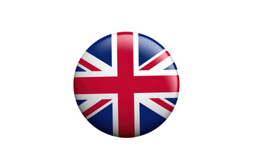 Obraz premium Circular British flag symbol with glossy finish