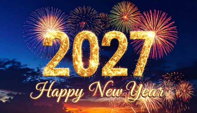 Golden 2027 fireworks celebration
