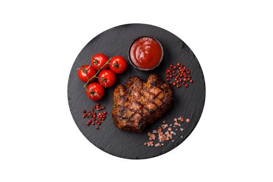Grilled beef or pork steak seasoned with salt and allspice. Grilled steak