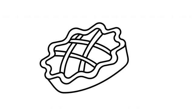 line art pie with lattice crust