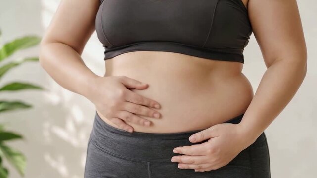 ダイエット　お腹の肉に悩む