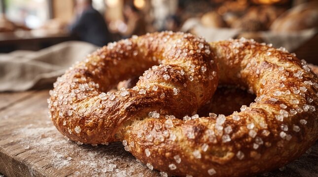 Fresh Toasted Bagel with Crispy Surface and Sesame Seeds
