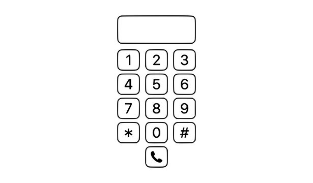 Modern Phone Dialer Numeric Keypad Interface Vector Icon
