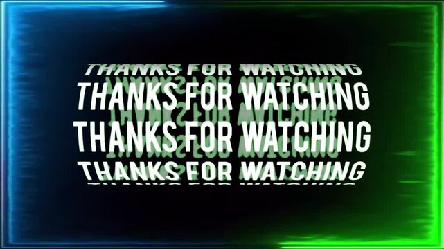VHS Glitch Rolling Thanks For Watching Screen Animation