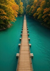 Naklejka premium Serene bridge over turquoise water