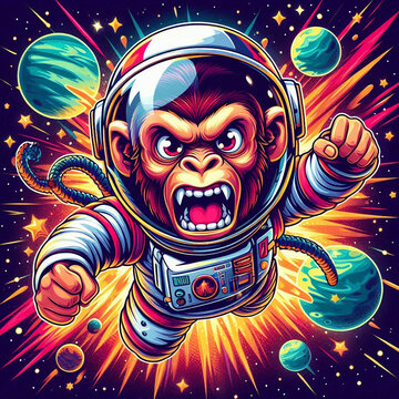space astronaut monkey vector