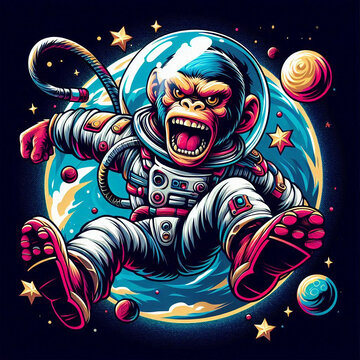 space astronaut monkey vector