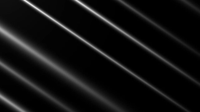 Anime diagonal light rays seamless loop on black background, white parallel light shafts like window light with soft swaying, 2D cel style 4K motion graphic overlay