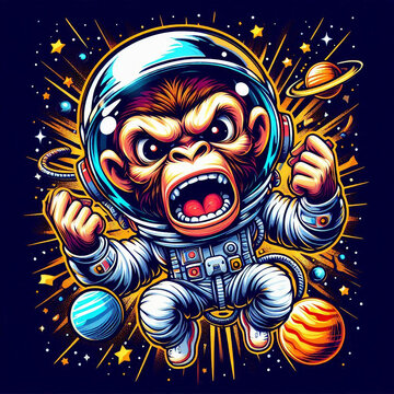 space astronaut monkey vector