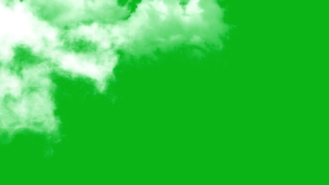Moving white clouds green screen motion graphics