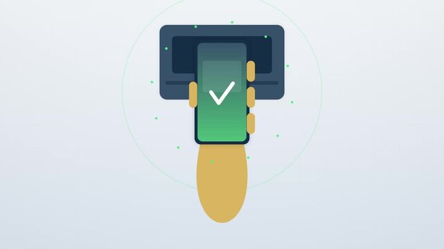Contactless Tap to Pay Payment Interaction with Smartphone at Checkout Terminal 4K 60fps Footage