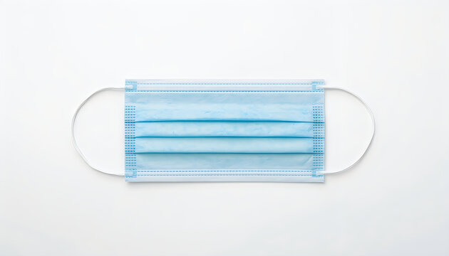 Disposable surgical face mask for protection against airborne particles prevention.