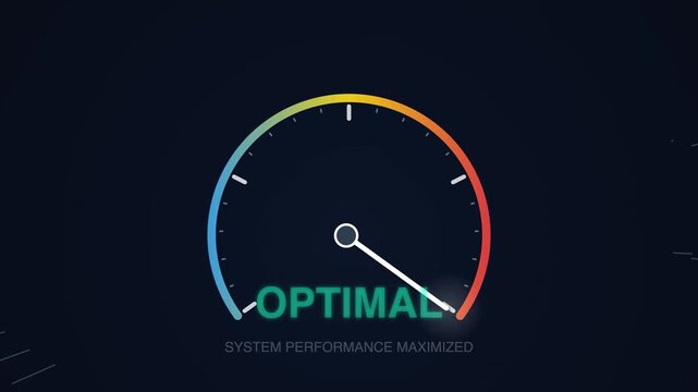 Abstract Animation of Speed Performance Optimization Maximized with Digital Gauge in 4K 60fps 16:9