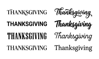 Obraz premium Various Thanksgiving Day Typography Styles in Different Fonts Displayed Clearly