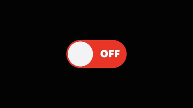 Toggle switches with on and off positions on black background. 4K Video