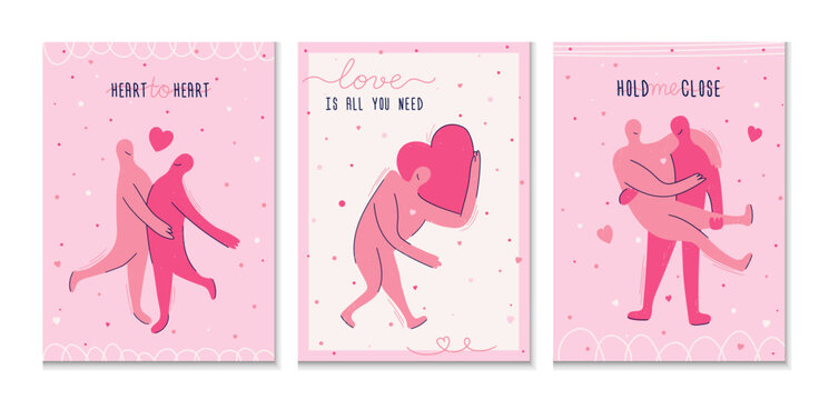 Valentine Romantic Vector Card Set