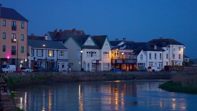 Bude Cornwall, blue hour evening shot of the river Neet or Strat