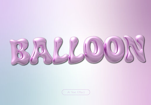 Metallic Balloon Text Effect