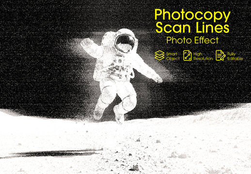 Photocopy Scan Lines Grunge Photo Effect