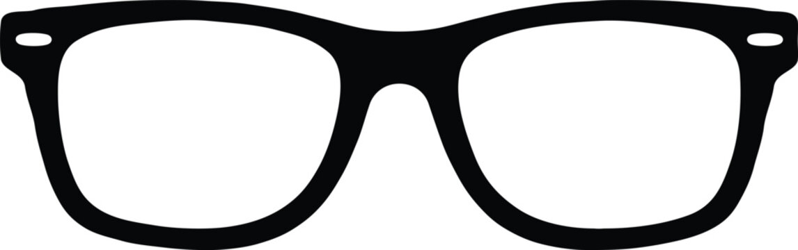 Black Wayfarer Eyeglasses Frame Vector Icon