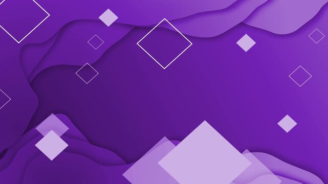 Abstract layered background with floating geometric diamond shapes and soft paper cut waves animation