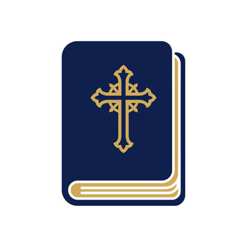 A beautifully designed logo featuring a Bible with a cross, symbolizing faith, spirituality, and devotion. It serves as a powerful representation of religious beliefs and traditions.