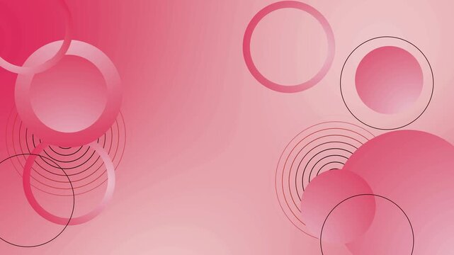 Soft abstract background with overlapping circles and ring shapes animation