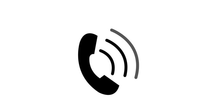 Minimalist animated phone call with pulsing signal waves for ui ux customer support interface, communication technology, digital marketing, and modern business contact web applications
