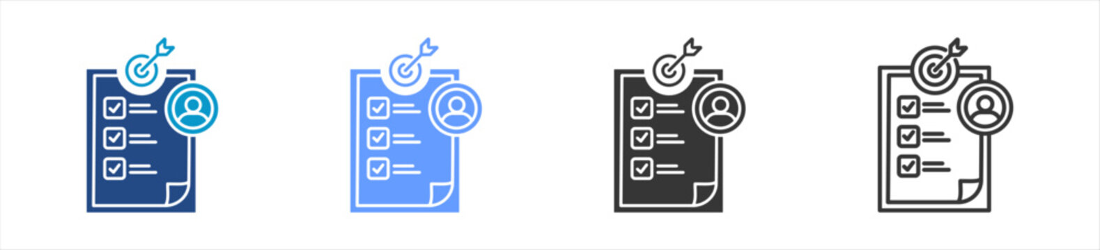objective icon set multiple style collection	