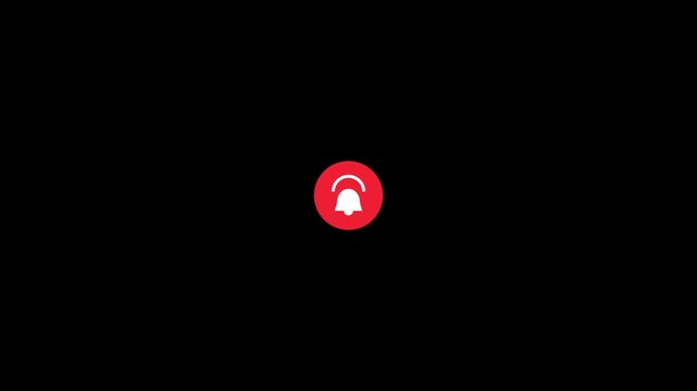Minimalist red notification bell icon symbol for social media website user interface design video