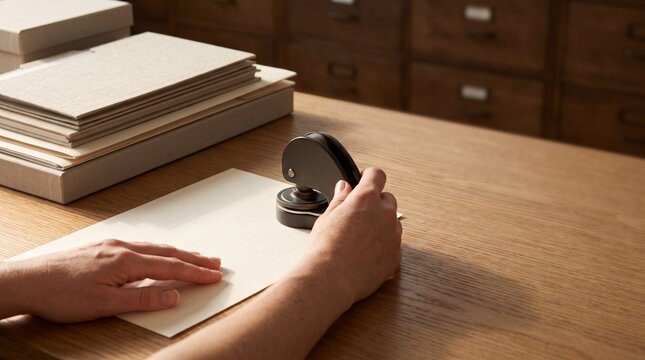 Hands review paper trail during supplier authentication