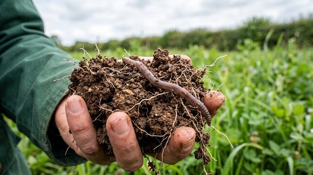 Earthworm and fine roots reveal living soil structure
