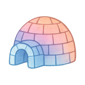 PNG Colorful igloo illustration design.