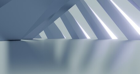 Obraz premium Architecture background geometric arched interior 3d render