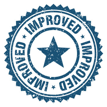 improved blue grunge round stamp. improved stamp
