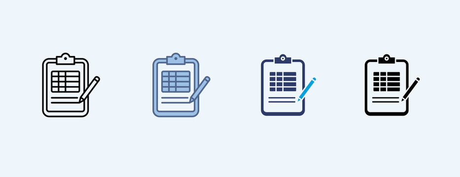 Scorecard Multiple Icon Illustration Vector, Contains spread, pencil, task