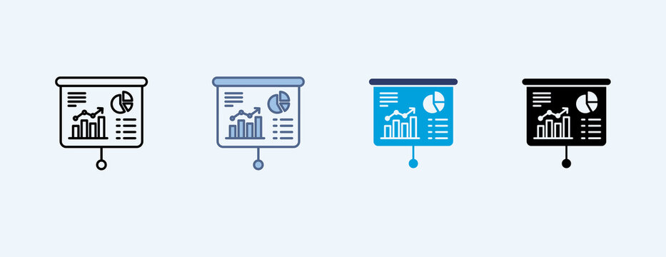Statistical Analysis Multiple Icon Illustration Vector, Contains graph, chart