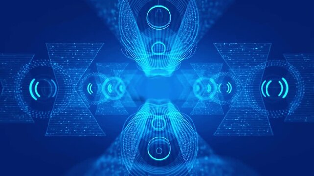 Futuristic digital human data visualization animation