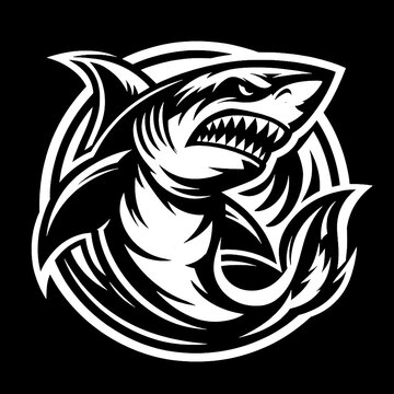 black and white shark