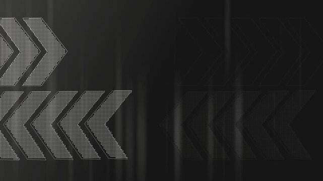 Abstract background with glowing chevron arrows and digital pattern suggesting movement direction speed animation