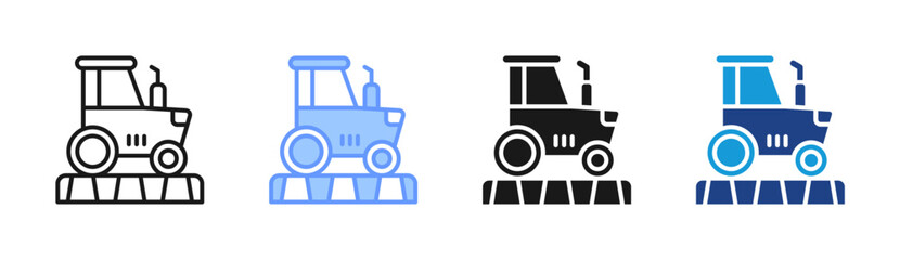 Naklejka premium Tractor icon set multiple style collection