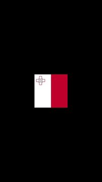3D Rotating Malta Flag Cube Animation with Transparent Background