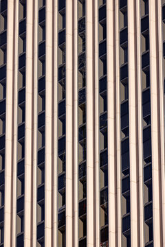 View of Sydney high rise facade with repetitive vertical fins
